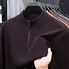 Camisa de Tencel con Lana, Cremallera, Cuello Semi-Alto, Nuevo Estilo Otoño/Invierno, Tejida, Capa Base de Cuello Semi-Alto, 2026, Versátil, Tendencia