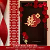 Set de Decoración para Habitación de Boda, Pegatinas de Puerta con Personajes de Doble Felicidad, Colección Completa de Artículos para Boda, Decoraciones de Boda, Personajes de Doble Felicidad para las Habitaciones de la Novia y el Novio