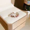Colección de Anillos de Latón Plateado con Circonita de Moda Más Vendidos, Anillos de Plata de Lujo Ligero Transfronterizos, Versátiles para el Uso Diario