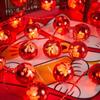 Luz de personaje fu de Año Nuevo cinco personajes fu retro galvanoplastia bola caja de batería cadena de luces led vacaciones Año Nuevo Navidad luz decorativa bendición