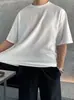 Camiseta de Manga Corta de Color Sólido Estilo Simple MYQ para Hombre, Camiseta Corta de Cuello Redondo Pequeño de Verano, Media Manga Estilo Coreano para Ir al Trabajo