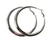 Aguja de Plata Metal Gosmático Superficie Redonda Pendientes de Anillo Sencillos Pendientes de Moda Sencillos Pendientes Elegantes Sentido del Diseño Nicho