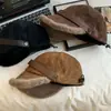 Duas Maneiras de Usar~ Boné de Baseball de Camurça Acolchoado com Pelúcia Chapéu Equestre Ajustável Retrô de Inverno Boné de Baseball