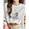 Algodón de copo de nieve, hombro normal, cuello redondo, camiseta de manga larga, moda femenina, versátil, morado claro, top fino, nueva colección de otoño 2026