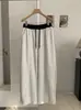 KEKEZOON Pantalones de Chándal Anchos de Pierna Recta Elásticos de Cintura Alta con Cordón y Parches de Color Contrastante para Mujer Otoño Pantalones Largos Rectos 8788