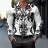 Camisa de manga larga para hombre con estampado retro de vaquero occidental, top casual, suministro transfronterizo, ropa de hombre, primavera/otoño, resistente a las arrugas