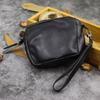 Nuevo bolso pequeño multifuncional portátil para dama hecho a mano de cuero curtido vegetal coloreado, billetera para tarjetas de piel de vaca para pareja