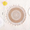 Novo algodão boêmio de luxo leve e placemat de linho tecido nórdico borla tapete de isolamento tapete anti-escalda pote decorativo