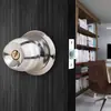 Fechadura de porta universal doméstica tipo bola para quartos internos, lavabos e banheiros, fechadura de porta esférica de aço inoxidável, fechadura redonda