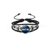 Pulsera de Cordón de Cuero NFC West Division NFL San Francisco 49ers Seattle Seahawks Logo Pulsera Tejida