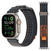 Adecuado para Apple Iwatchs10 Trenzado de nailon de doble sección Bucle S11 Correa de velcro con etiqueta de cuero 9Ultra Universal