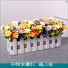 Adornos de Maceta de Flores Artificiales, Macetas de Valla, Juegos de Flores Artificiales, Decoraciones Festivas para Sala de Estar, Decoraciones de Interior, Arte Floral de Plástico