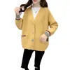 Suéter Versátil de Patchwork con Botones de Colores Cárdigan para Mujer 2026 Otoño e Invierno Nuevo Estilo Coreano Holgado Fresco de Punto