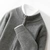 Estilo Novo Outono e Inverno Cardigan 100% Lã Pura Masculino Gola Alta Meia Malha Grossa Jaqueta com Zíper Camisa Casual de Manga Longa