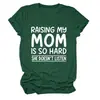 Criando a mi Mamá Amazon Ebay Sitio Independiente Comercio Exterior Transfronterizo Cómoda Sencilla Camiseta de Mujer de Cuello Redondo Manga Corta