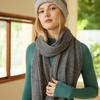 Bufanda de cachemira para mujer 100% cachemira pura otoño e invierno nuevo tejido de punto trenzado grueso de alta resistencia bufanda cálida
