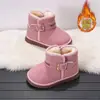 Botas de Neve Infantis Meninas Inverno 2026 Novas Meninos Grossas Quentes Sapatos Grandes de Algodão Impermeáveis Botas Curtas para Bebê com Plus Fleece
