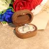 Caja grande ovalada de nogal negro para anillos de propuesta, caja vintage para anillos, almacenamiento de joyas talladas, caja de regalo para mujer
