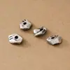 Prata 925 pura vintage desgastada grande 8mm irregular contas de prata pulseira acessórios DIY miçangas