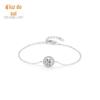 Pulseira redonda de prata esterlina S925 com diamante simulado feminino moda europeia e americana luxo leve pulseira de diamante completa design de nicho pulseira de temperamento