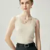 Suéter de Cashmere Listrado com Gola U para Outono e Inverno Camisola para Mulheres Alta Elasticidade Slim Fit Camada Base de Temperamento Malha Macia e Aderente Roupa Íntima Colete