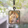 Colgante Thangka de Tíbet Mitad Pintado a Mano Dorado de Colores Collar Thangka de Dragón Changyin Femenino Colgante Thangka con Oro Espolvoreado Fabricante Venta al por Mayor