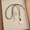 Collar Largo Irregular con Colgante Mate Minimalista Estilo Coreano para Mujer Cadena de Suéter Versátil Accesorio de Moda de Gama Alta