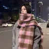 Colección de Bufandas de Mohair de Color Sólido de Otoño e Invierno, Bufandas Atmosféricas Estilo Coreano, Bufandas Chal Ampliadas y Engrosadas al por Mayor
