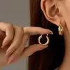 Pendientes Iins de Metal Sólido Estilo Europeo y Americano Venta Caliente Transfronteriza con Textura Metálica, Pendientes de Aro Lisos 2025, Elegantes Accesorios para Orejas