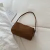 Bolsa Boston de Ombro Único Estilo Coreano Personalidade de Nicho Sob o Braço Retrô Simples Fosca de Alto Valor Elegante Cor Sólida Bolsa de Mão