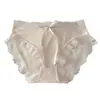 Calcinha de Renda com Laço Pure Desire Verão Fina Sexy Renda Cintura Média Seda Gelada Roupa Íntima Feminina Sem Costura Respirável