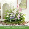 Arreglo de Flores Artificiales y Plantas Verdes HY-DS3 para Decoración de Fondo de Boda, Flor de Mesa, Decoración de Mesa de Comedor, Decoración de Flores Falsas de Lujo Ligero
