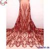 Malha de Base com Bordado de Lantejoulas com Padrão de Posicionamento Completo Tecido para Vestido de Festa Transparente Renda