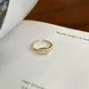 Anillo Exquisito de Mariposa de Zircón Polvo de Bambú Diamante Perla Femenino Lujo Ligero Nicho Joyería de Apertura para Dedo de la Cola de Gama Alta