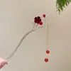 Nueva Horquilla de Madera Estilo Chinoiserie para Mujer, Horquilla Cheongsam Estilo Antiguo Dinastía Han, Horquilla de Aleación, Falda de Cara de Caballo, Tocado, Borla que se Mueve al Caminar