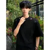 Nova camiseta casual redonda da moda de verão para homens, camiseta estilosa de manga curta para casais