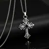 Nuevo Colgante de Moda Retro Cruz Tendencia Urbana Hip-Hop Collar Versátil Personalizado para Hombre y Mujer Cadena de Suéter de Acero Titanio