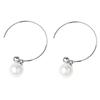 Aretes de Moda Ning de Gato Antiguo Geométricos Exagerados Semicírculo Estilo Europeo y Americano Personalidad de Mujer Pendientes de Perlas de Círculo Moderno Pendientes