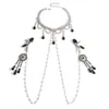 Pinzas para Pezones Sexy Sm con Borla y Pedrería Accesorios para Discoteca Elegantes y Sexys Europeos y Americanos Accesorios Corporales con Pedrería para Escenario