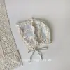 Sombrero Delgado con Borde de Encaje Floral Estilo Pastoral para Bebés Niñas en Primavera, Otoño y Verano, Sombrero con Protección Solar Estilo Corte de Princesa para Bebés Pequeños