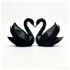 Adornos geométricos de cisne en blanco y negro para decoración de escritorio de parejas, manualidades de decoración del hogar de cisne poligonal al por mayor