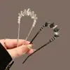 Exquisita Horquilla Brillante en Forma de U con Diamantes para Mujer 2026 Nuevo Modelo Horquilla Simple de Gama Alta para Recogidos Horquilla de Estilo Antiguo Nuevo Accesorio para el Cabello Estilo Chino