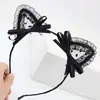 Orejas de Gato de Encaje de Plumas Aro para Cabello Fino Celebridad de Internet Sexy Fiesta Accesorios de Actuación Diadema Accesorios para el Cabello Accesorios para la Cabeza para Mujeres