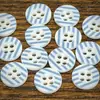 Botones Rayados Estilo Coreano Azules y Blancos para Costura Hecha a Mano, Ropa de Muñecas BJD, Scrunchies, Cubiertas de Libros, Accesorios Hechos a Mano DIY, y Botones