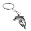 Llavero de Delfín de Joyería Tridimensional de Venta Caliente Transfronteriza Llavero Marino Exquisito de Delfín de Aleación Colgante de Coche Regalo
