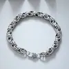 Pulseira de prata de lei S925 para homens, apresentando um mantra de seis caracteres, uma peça de prata artesanal de alta qualidade e tendência, perfeita como presente para o Festival Qixi