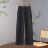 Pantalones casuales de pierna ancha, artísticos y sencillos, nuevos pantalones rectos ajustados versátiles para el otoño de 2026
