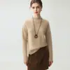 Novo Suéter de Cashmere com Gola Meia-Alta em Tricô Trançado Estilo Outono e Inverno para Mulheres, Solto e Versátil, Suéter Básico Simples de Tricô Espesso