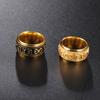 Anillo de dedo de encaje de tendencia europea y americana para combinar con todo, anillo de acero inoxidable giratorio descompresor con la verdad de seis caracteres para hombres y mujeres