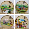 Pá de lixo pintada à mão em bambu trançado pintura nostálgica fazenda bambu trançado pintura decoração pá criativa country mural de parede grão tudo trabalho duro